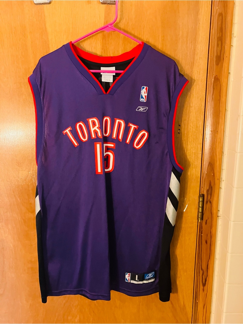 Reebok NBA Toronto Raptors Vince Carter #15 Men’s L Purple Jersey Read